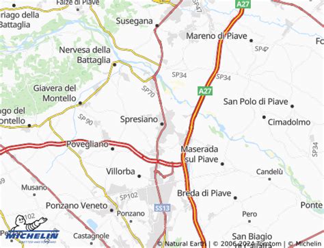 spresiano dove si trova|Mappa MICHELIN Spresiano